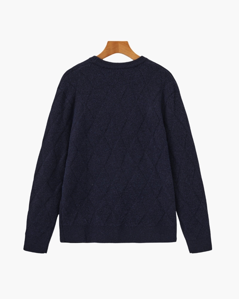 Diamond Knit Crewneck Sweater
